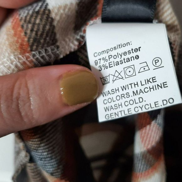 SHEIN Plaid Mini Skirt in Brown/Cream/Orange sz XL US 12 - Picture 6 of 6